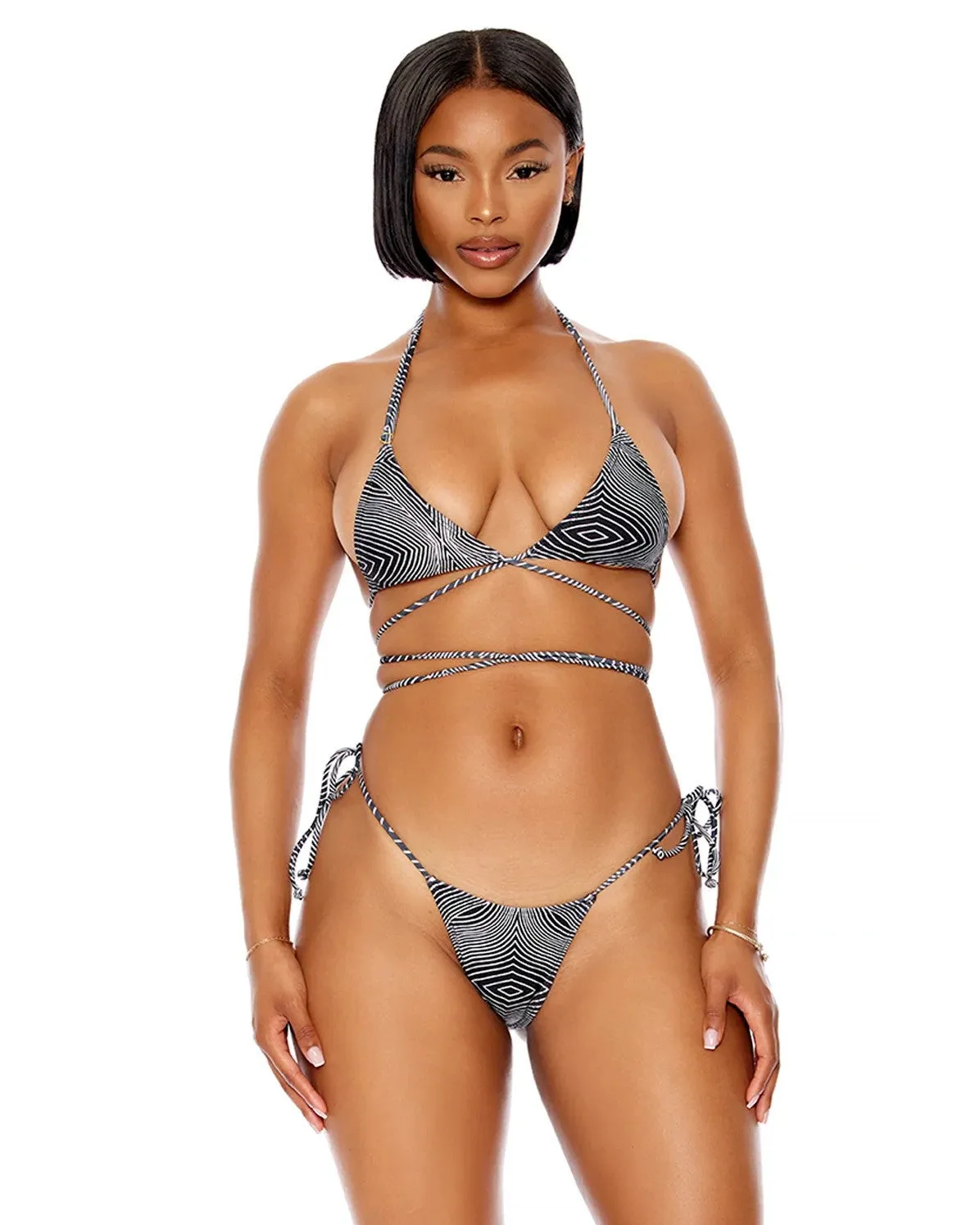 2pc Black Optic Bikini Set