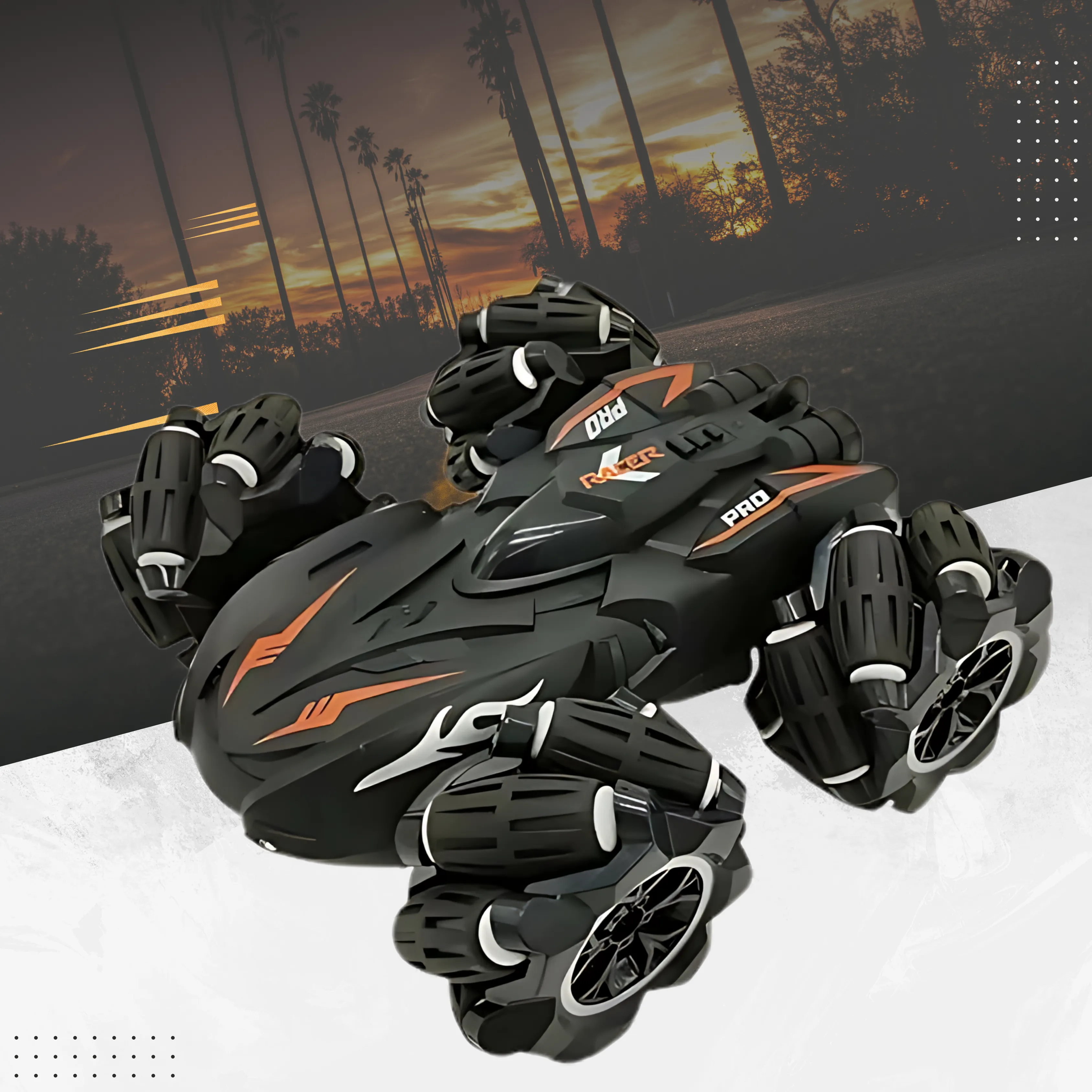 360° Stunt Drift Car with 2.4G Remote & Watch Control (Black)