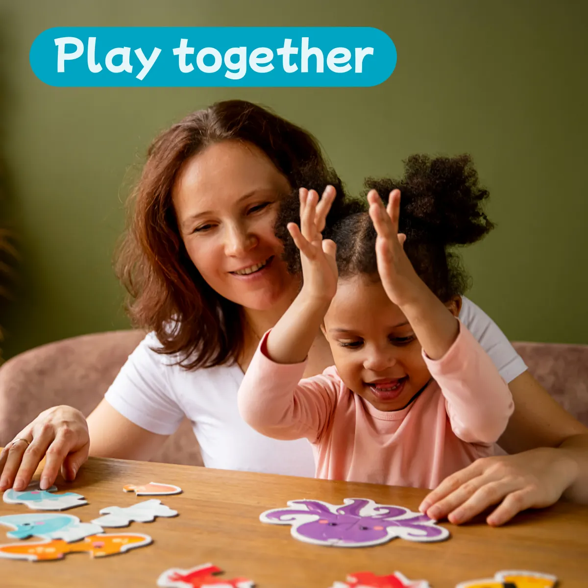 8pcs Toddler Puzzles - Farm Animals & Pets - Contour Montessori Toys for 2  Years - Bright & Colorful