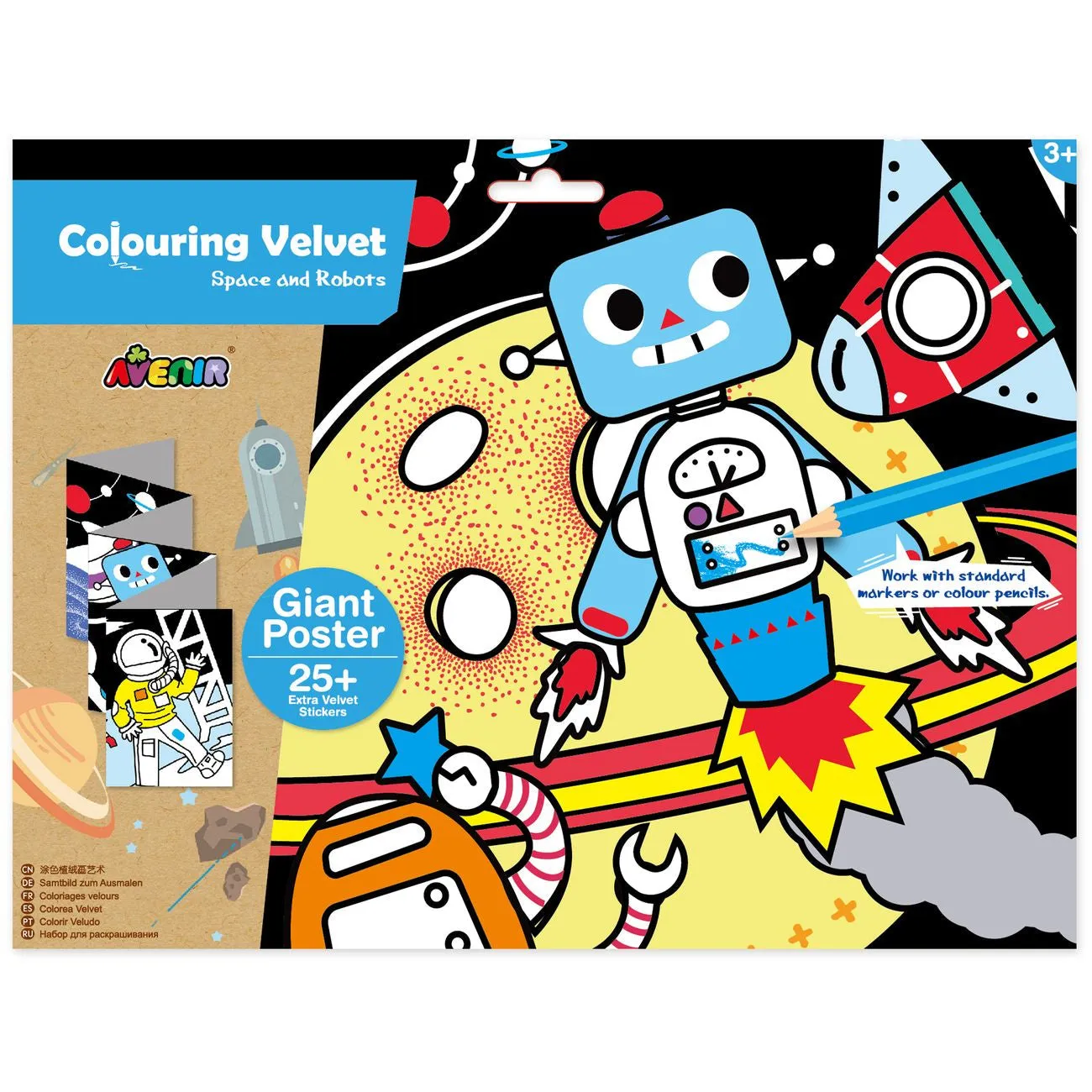 Avenir Colouring Velvet Space And Robots