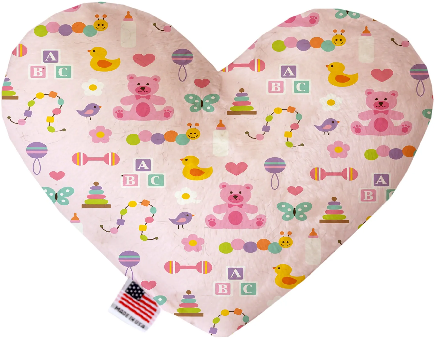 Baby Girl 8 Inch Canvas Heart Dog Toy