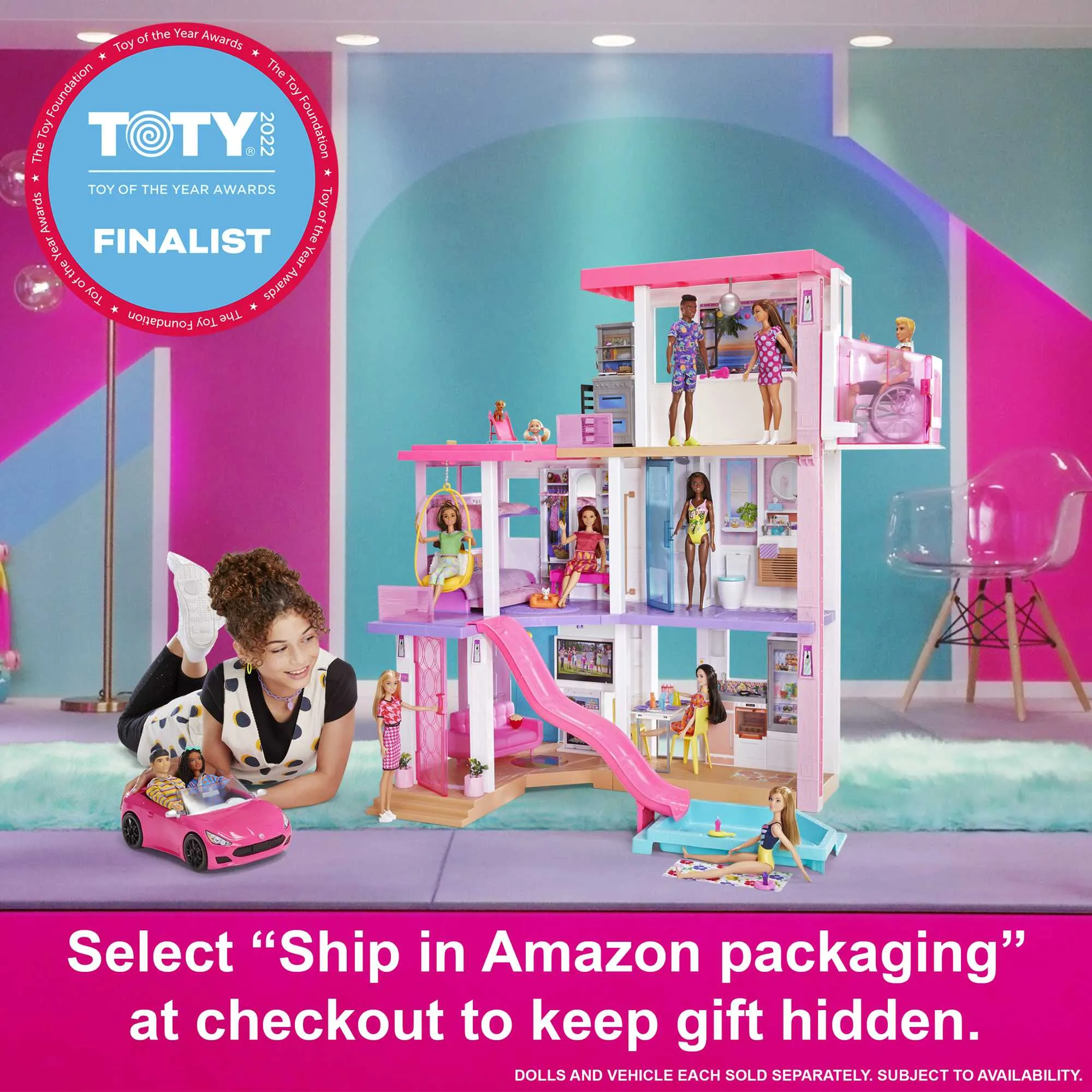 Barbie Dreamhouse Dollhouse With 75  Accessories & Wheelchair Accessible Elevator, Lights, Sounds, Music