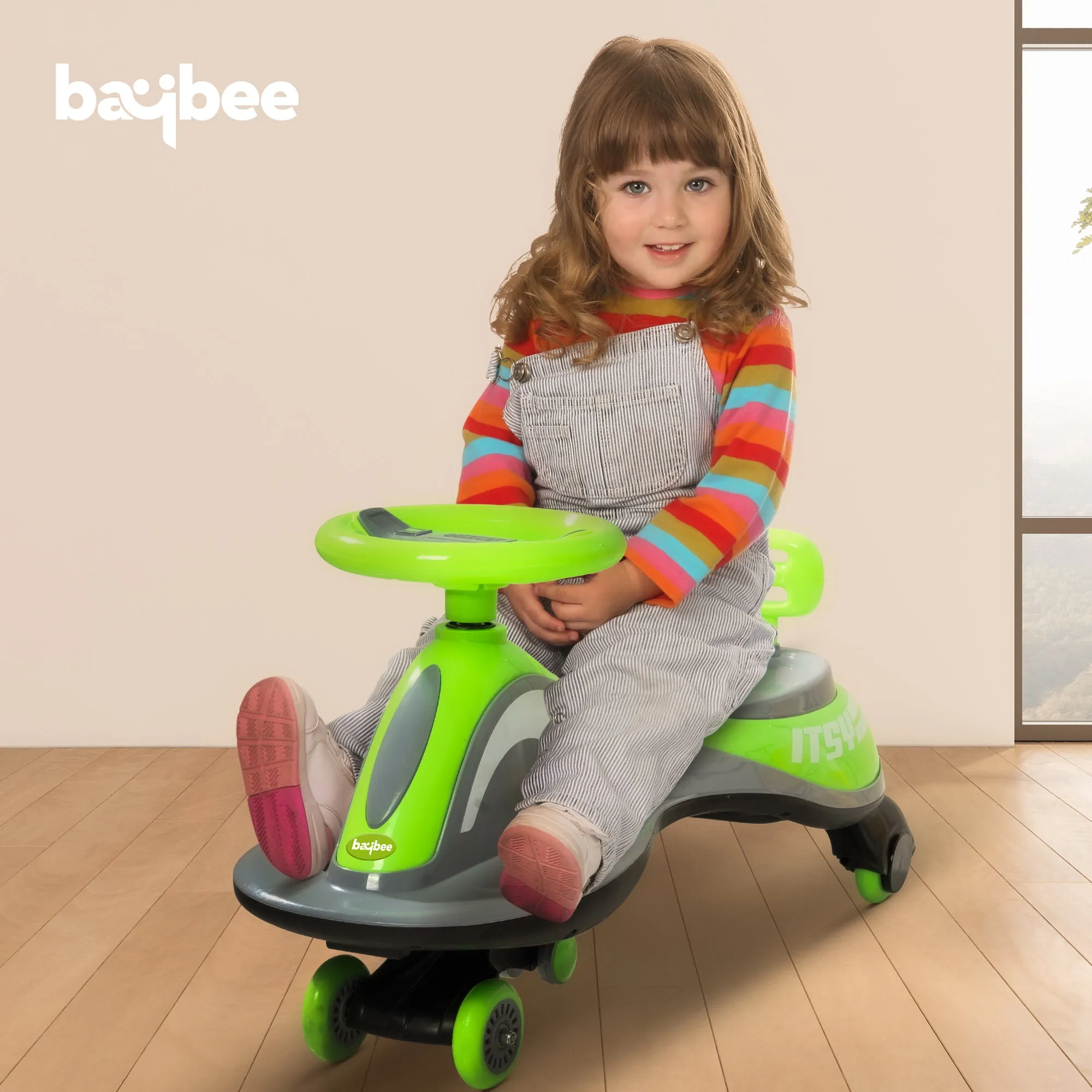 Baybee Pluto Kids Magic Swing Cars for Kids, with Led Lights, Scratch Free PP Wheels & Music