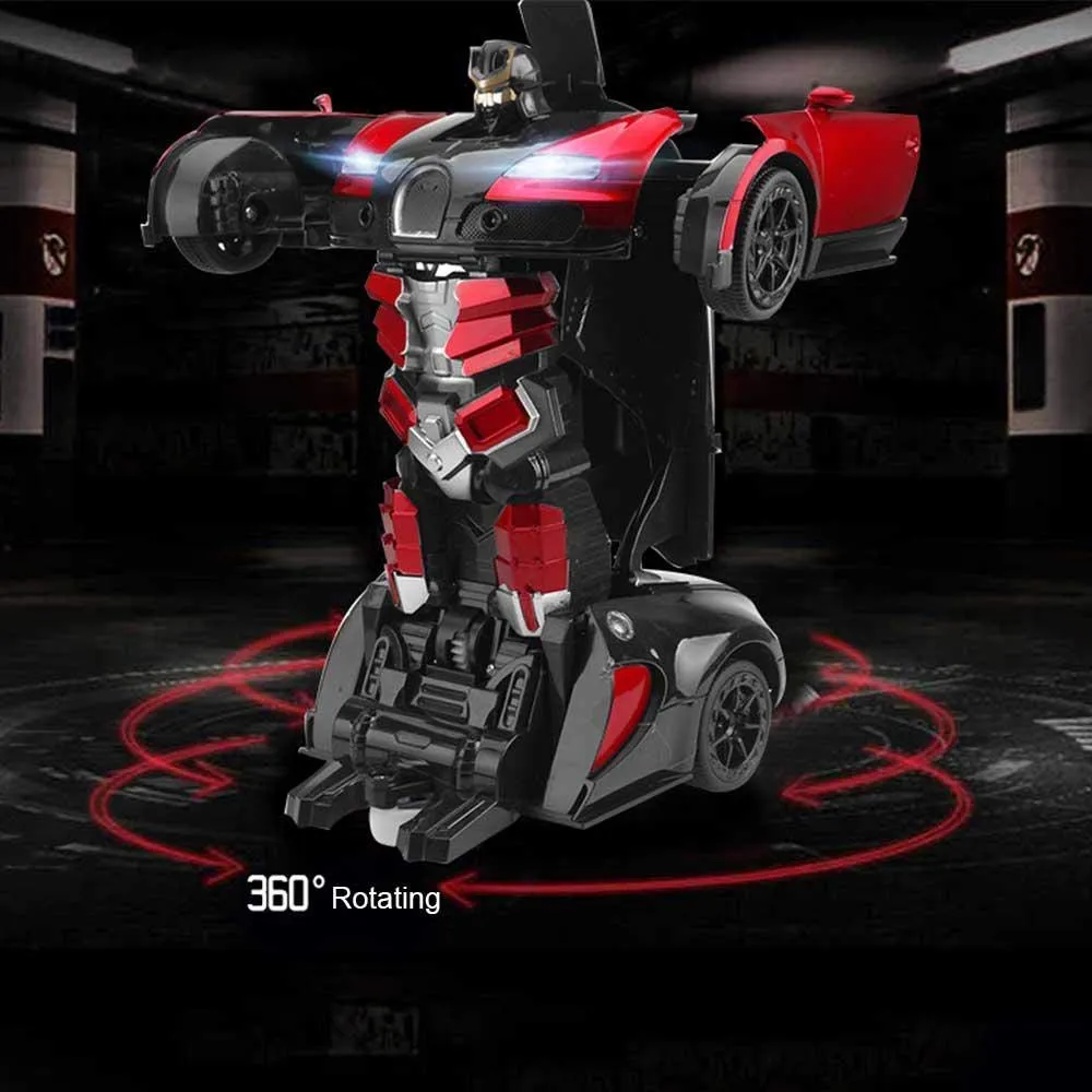Cable World Plastic Battery Operated Converting Car to Robot, Robot to Car Automatically,Robot Toy, with Light and Sound for Kids Indoor and Outdoor 3 Year, Pack of 1