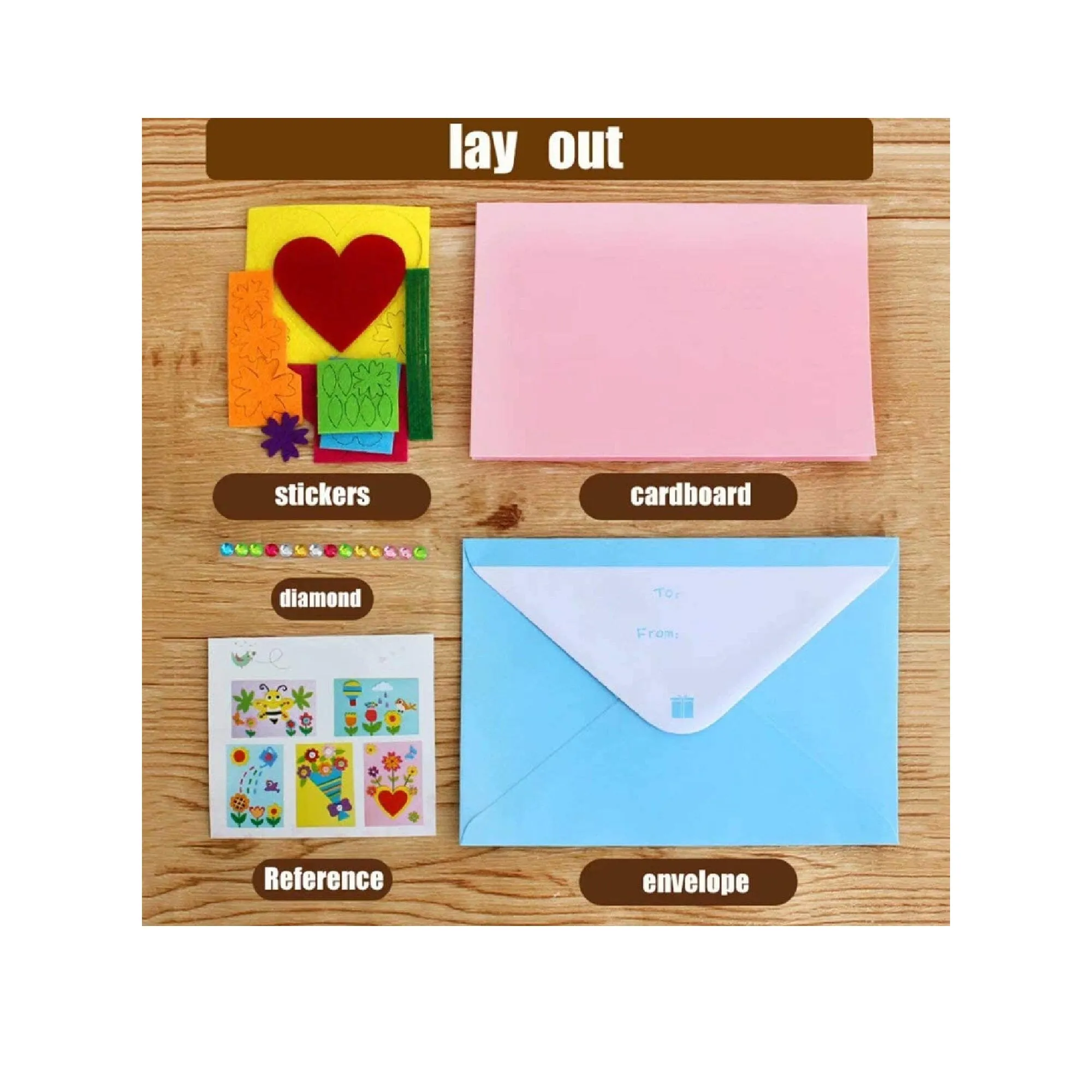 Card making kits DIY Handmade Greeting Card Kits for kids | Christmas Card Folded Cards and Matching Envelopes
