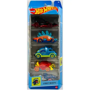 Diecast Hotwheels Street Beasts - Pack of 5 Cars