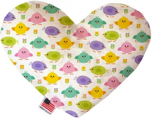 Easter Chickadees 6 Inch Canvas Heart Dog Toy