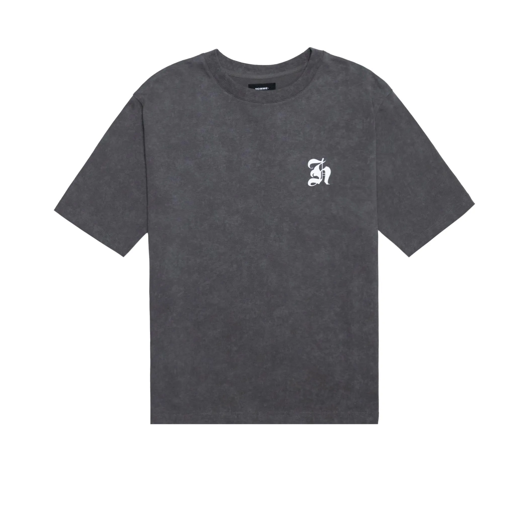 HOMME  Acid Wash Tee Charcoal
