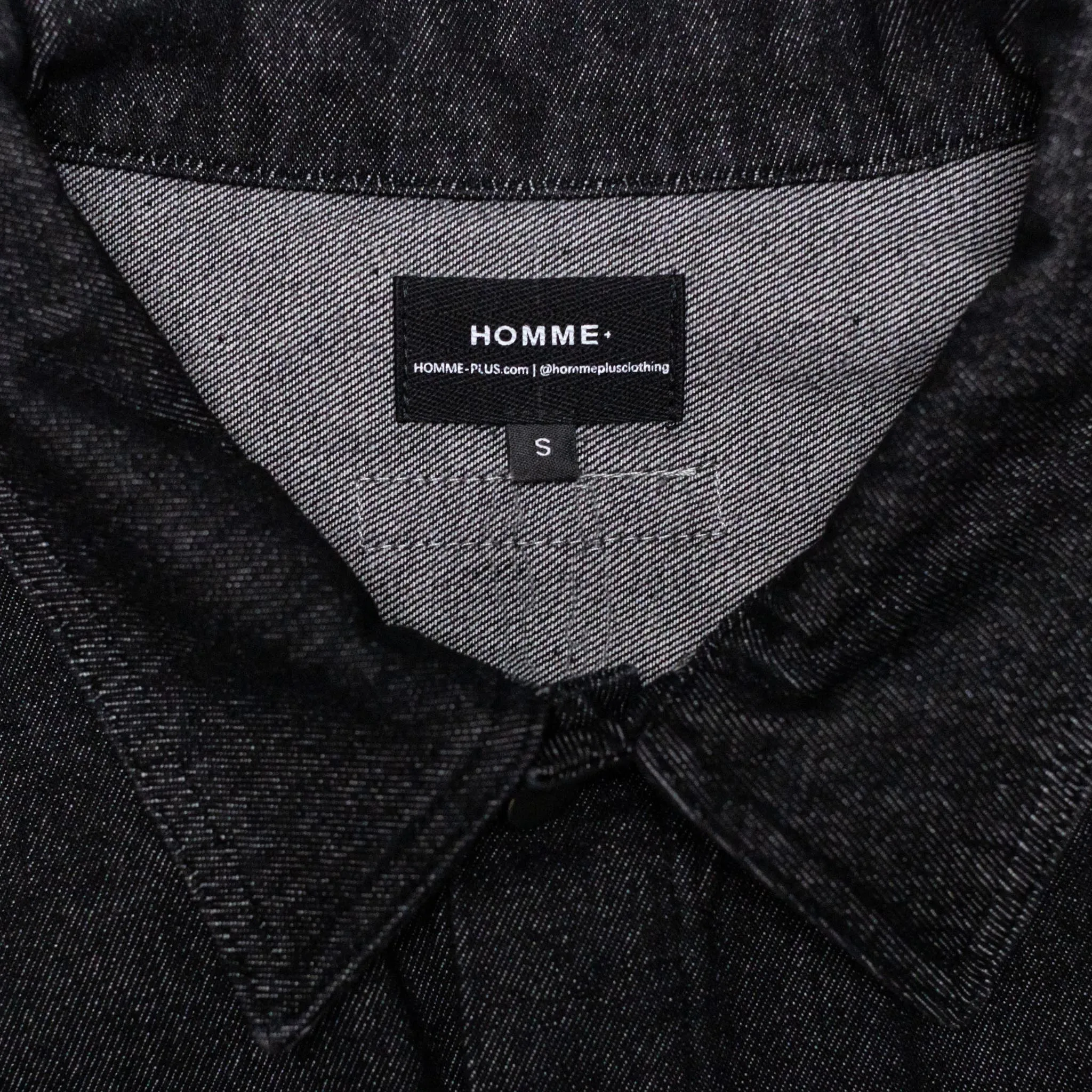 HOMME  Boxy Raw Edge Denim Jacket Black