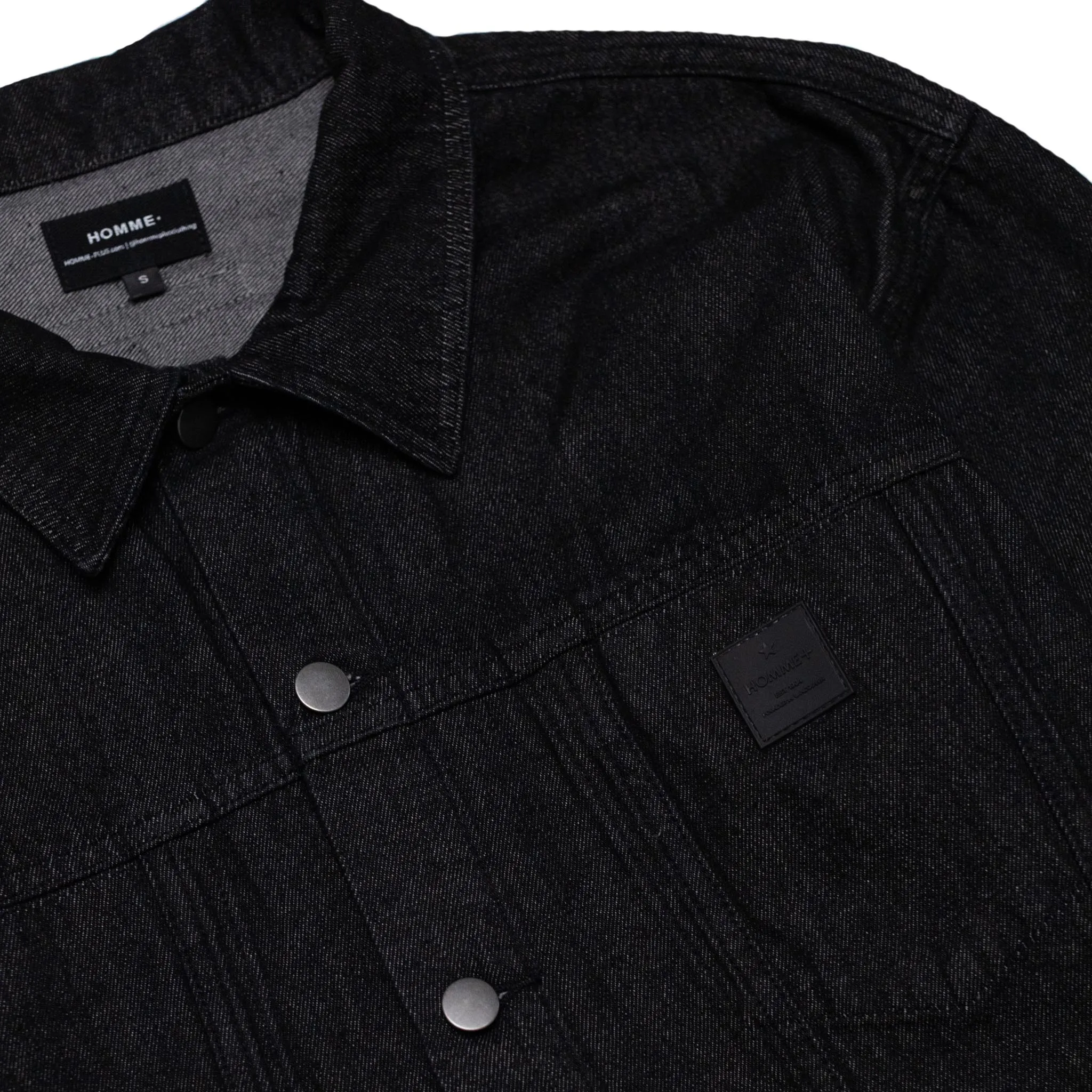 HOMME  Boxy Raw Edge Denim Jacket Black