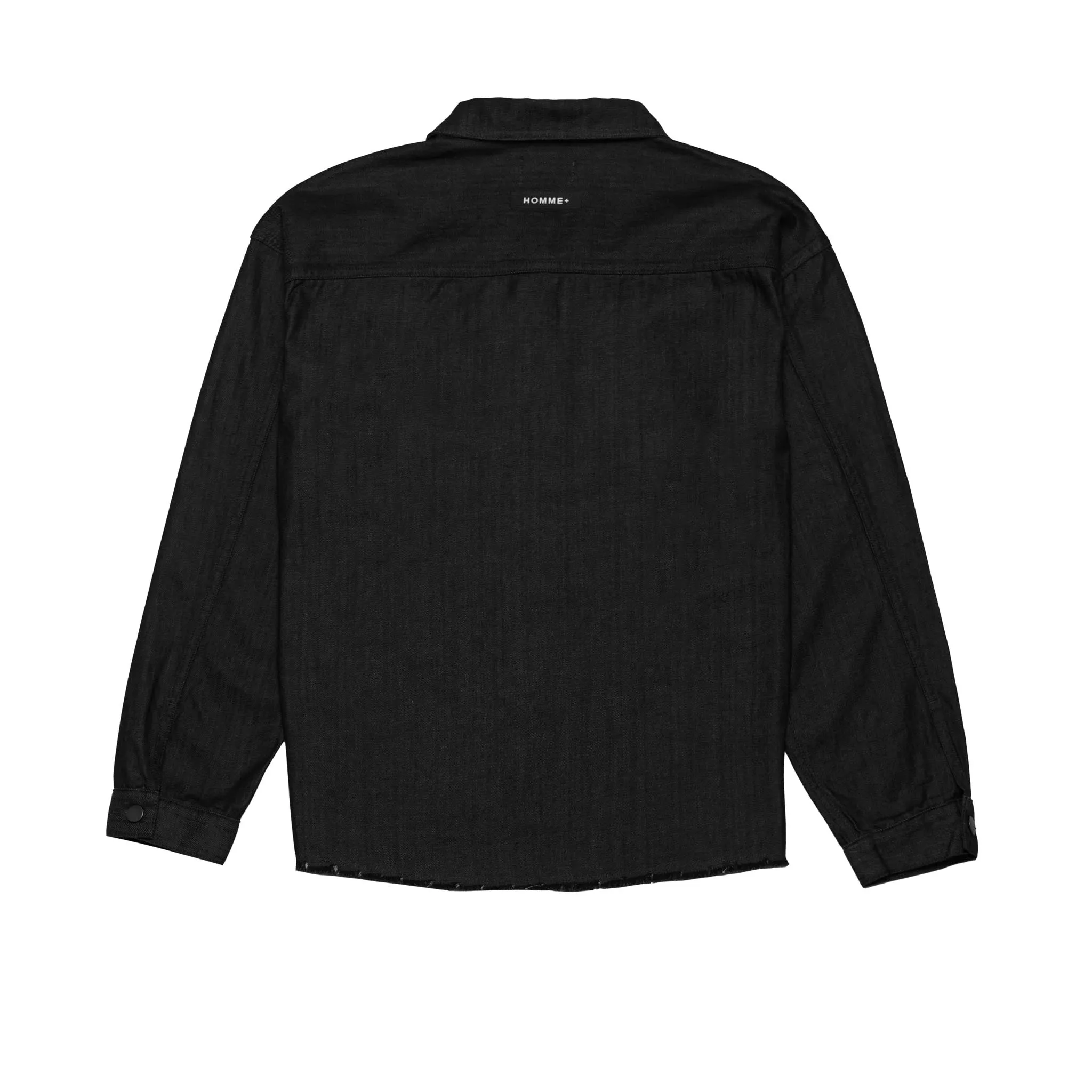 HOMME  Boxy Raw Edge Denim Jacket Black