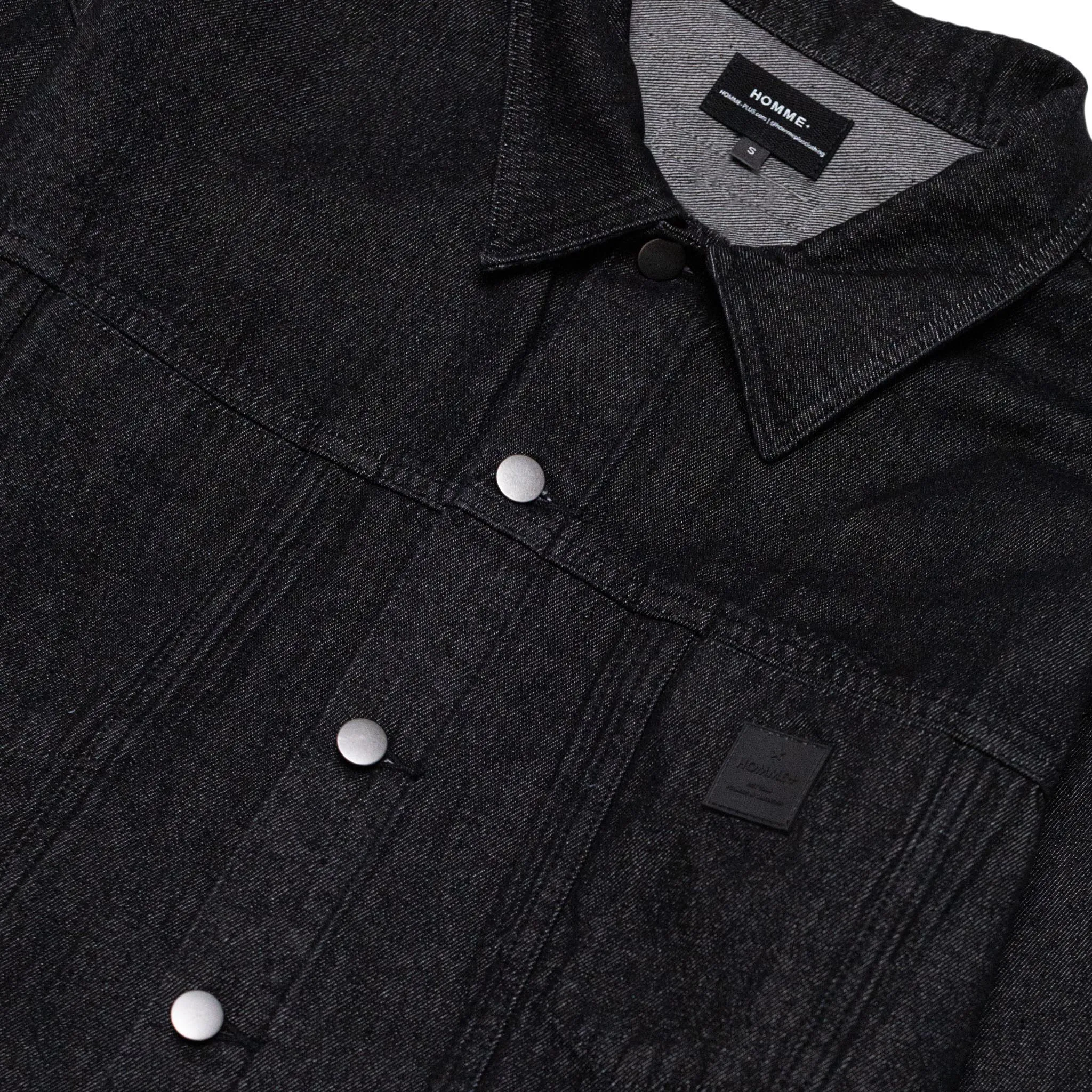 HOMME  Boxy Raw Edge Denim Jacket Black