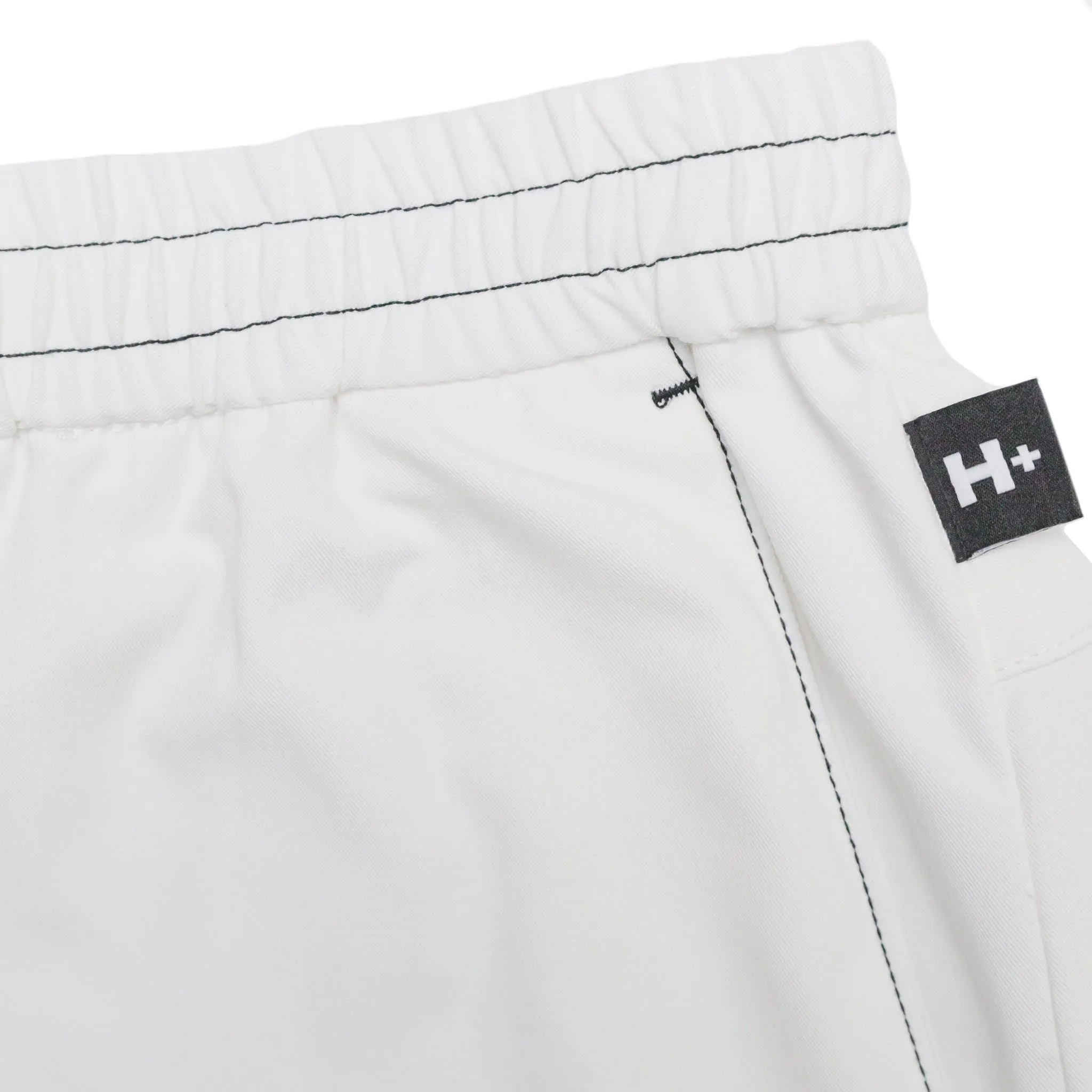 HOMME  Contrast Stitch Cargo Shorts White