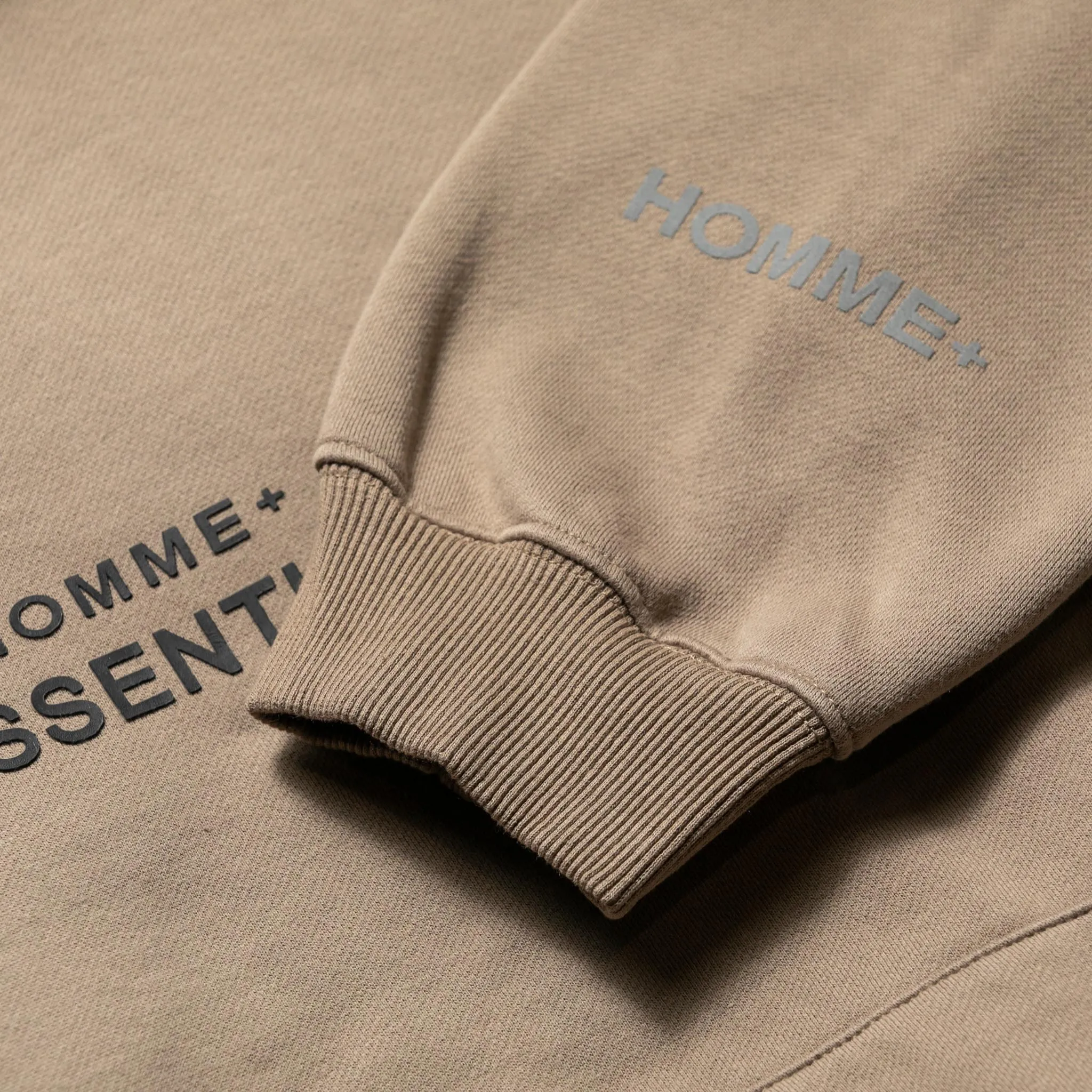 HOMME  'ESSENTIAL' Heavyweight Hoodie Dark Taupe