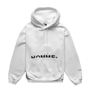 HOMME  Half-Logo Heavyweight Hoodie White