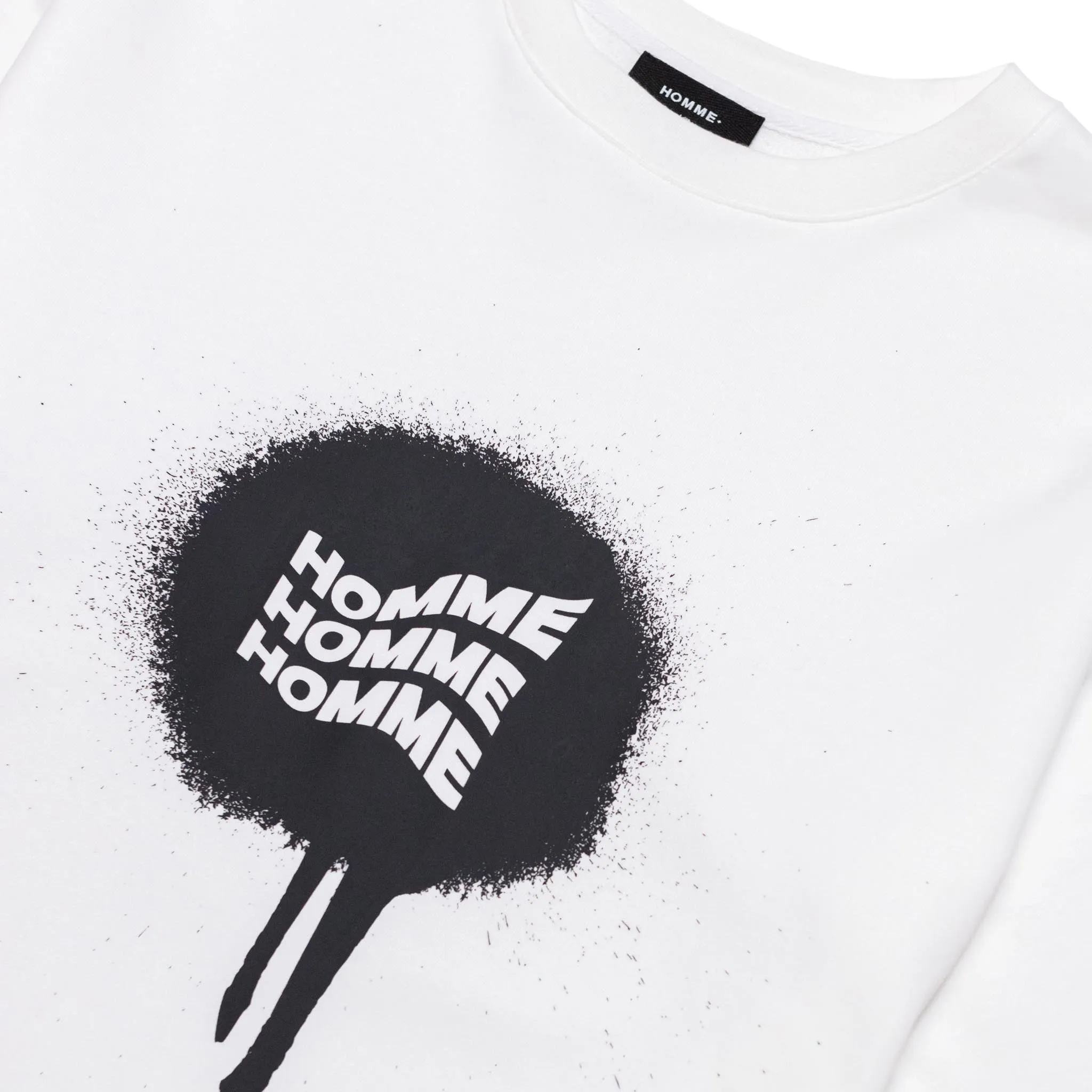 HOMME  Ink Splash Tee White