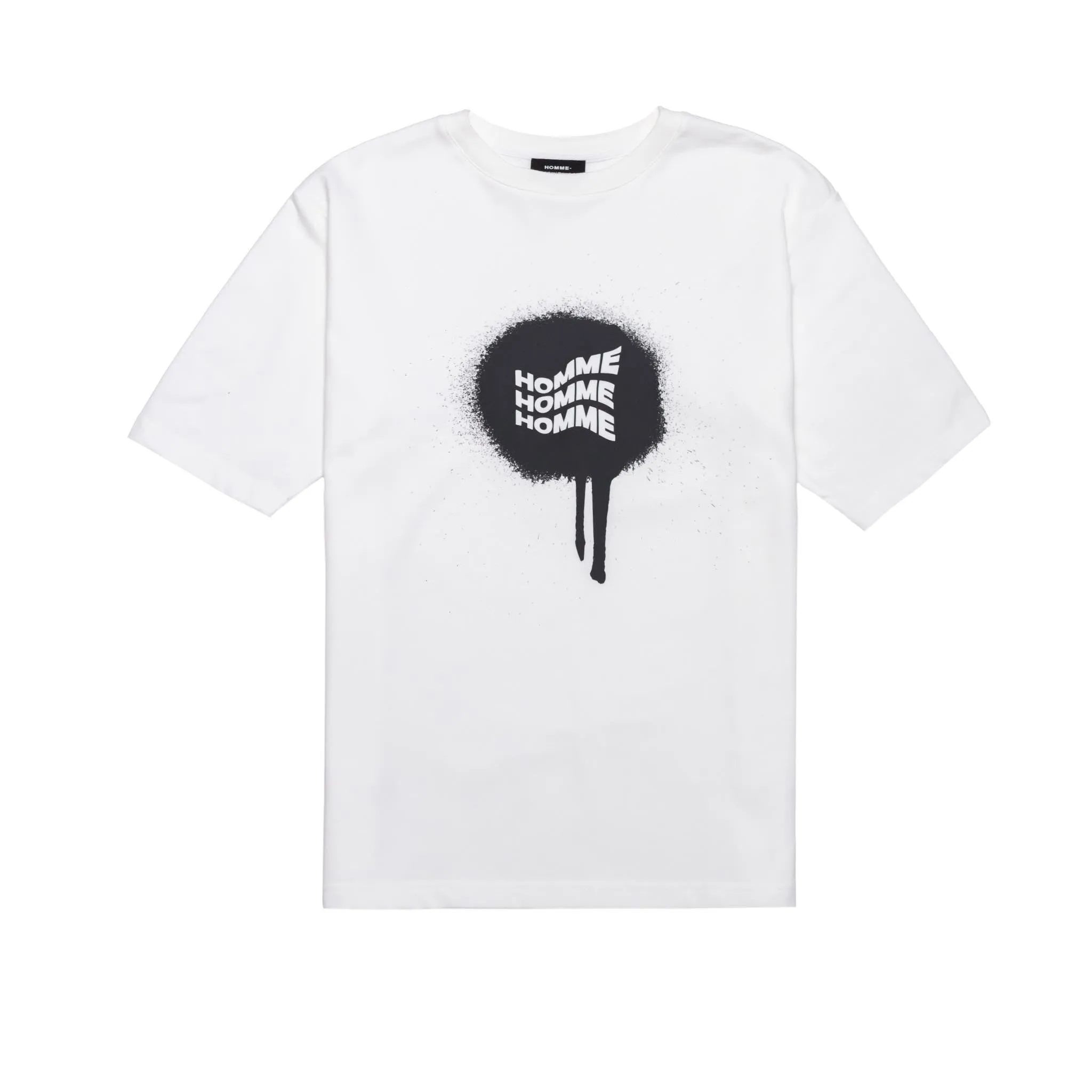 HOMME  Ink Splash Tee White