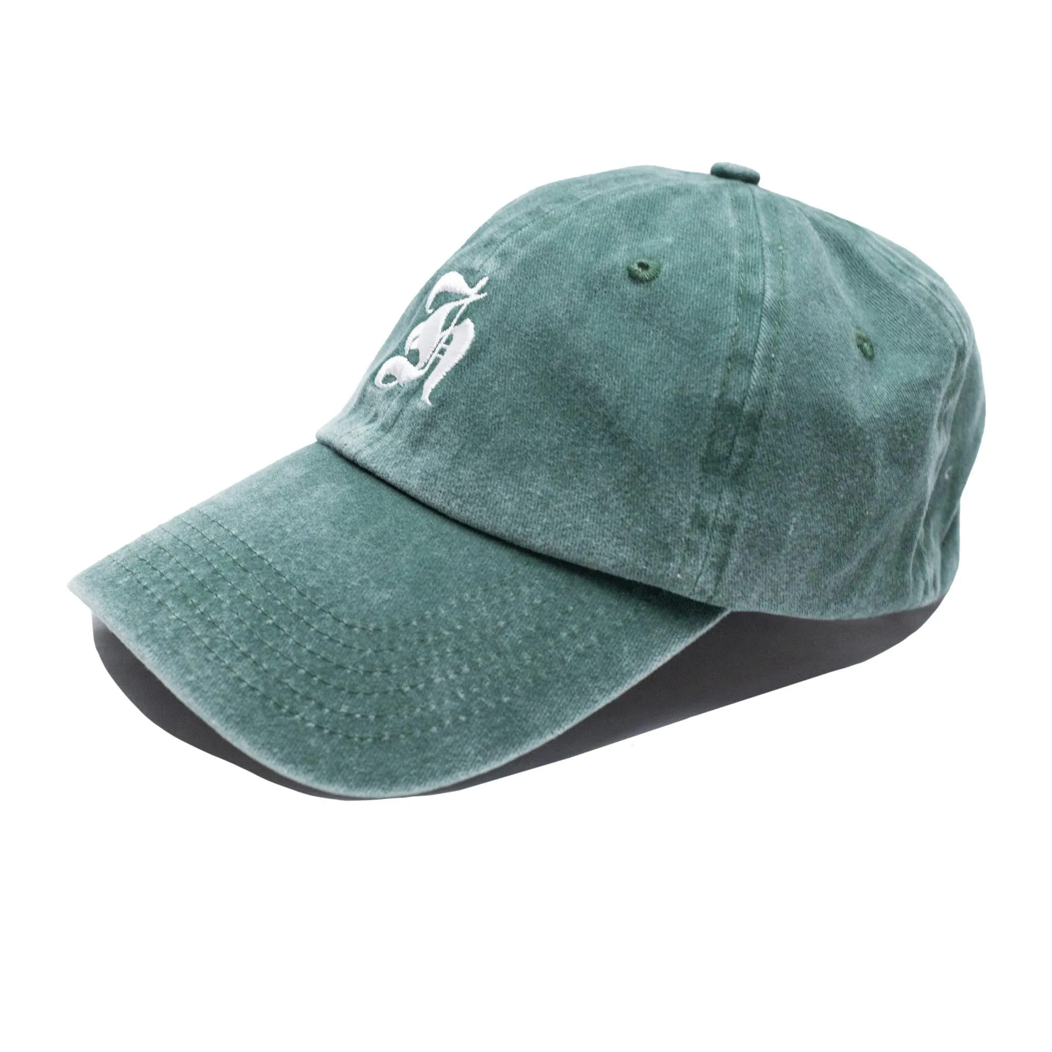 HOMME  Old English Acid Wash Cap Green