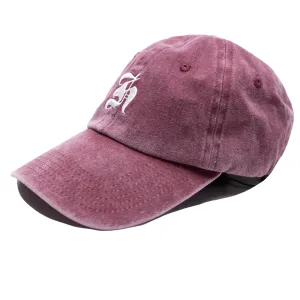 HOMME  Old English Acid Wash Cap Red