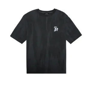 HOMME  Old English Acid Wash Tee Charcoal