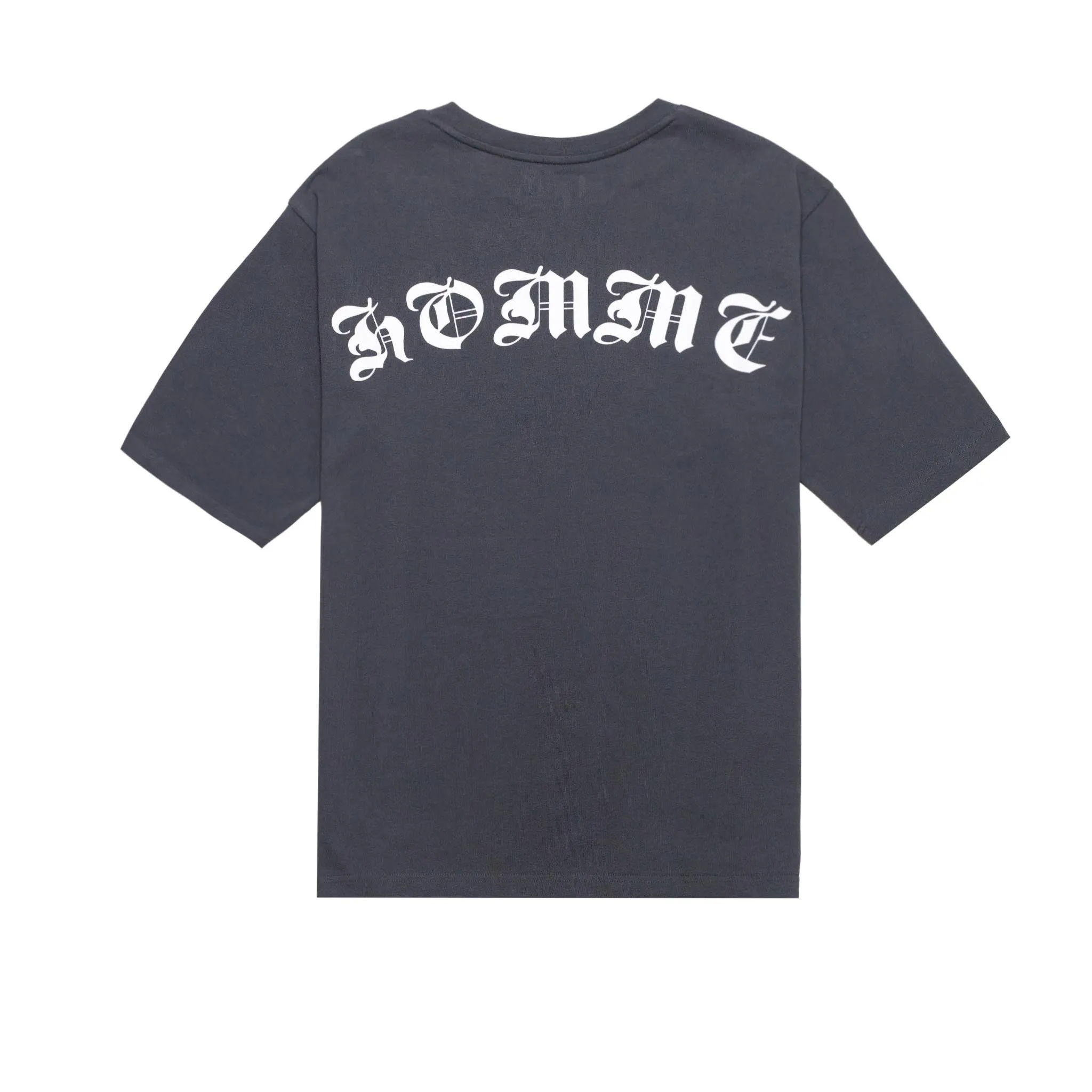 HOMME  Old English Script Tee Charcoal