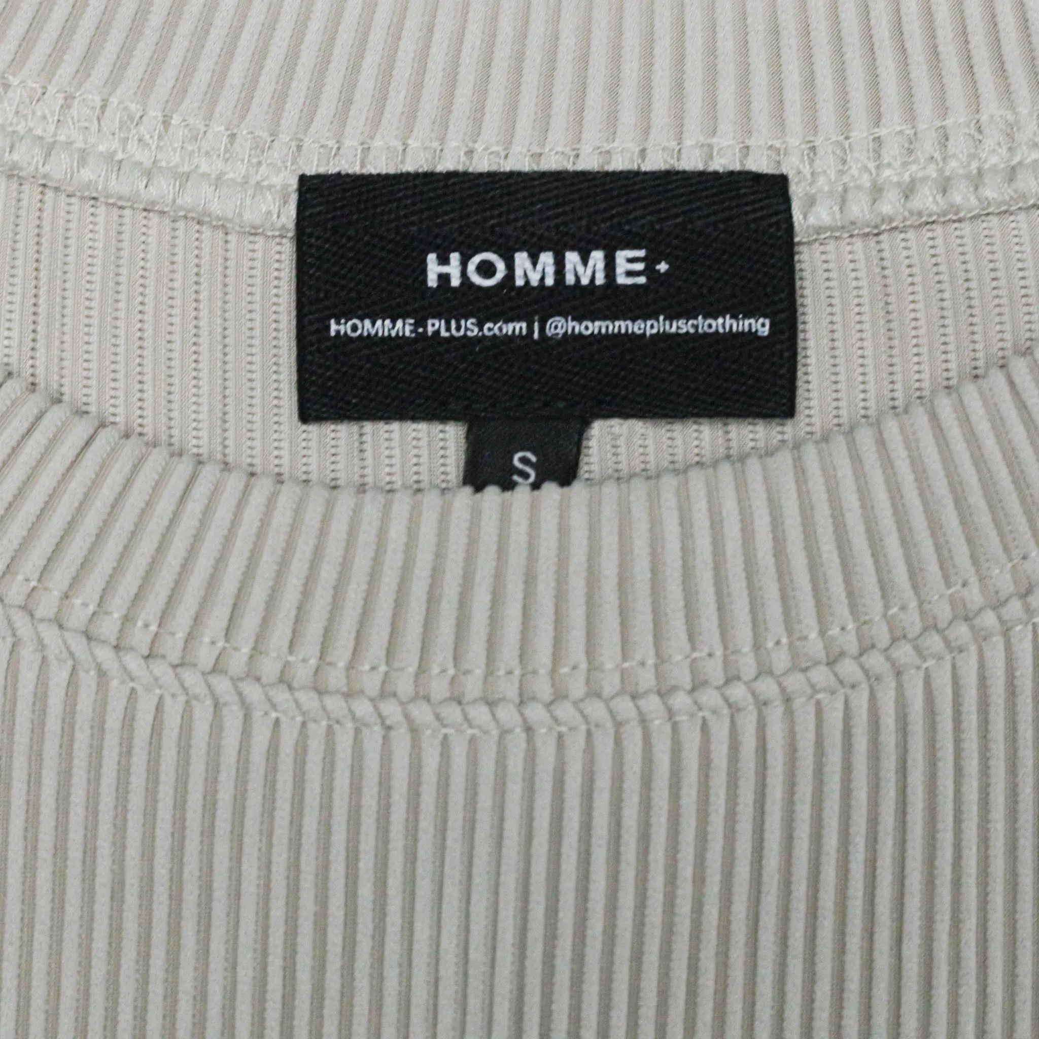 HOMME  Pleating L/S Tee Light Taupe