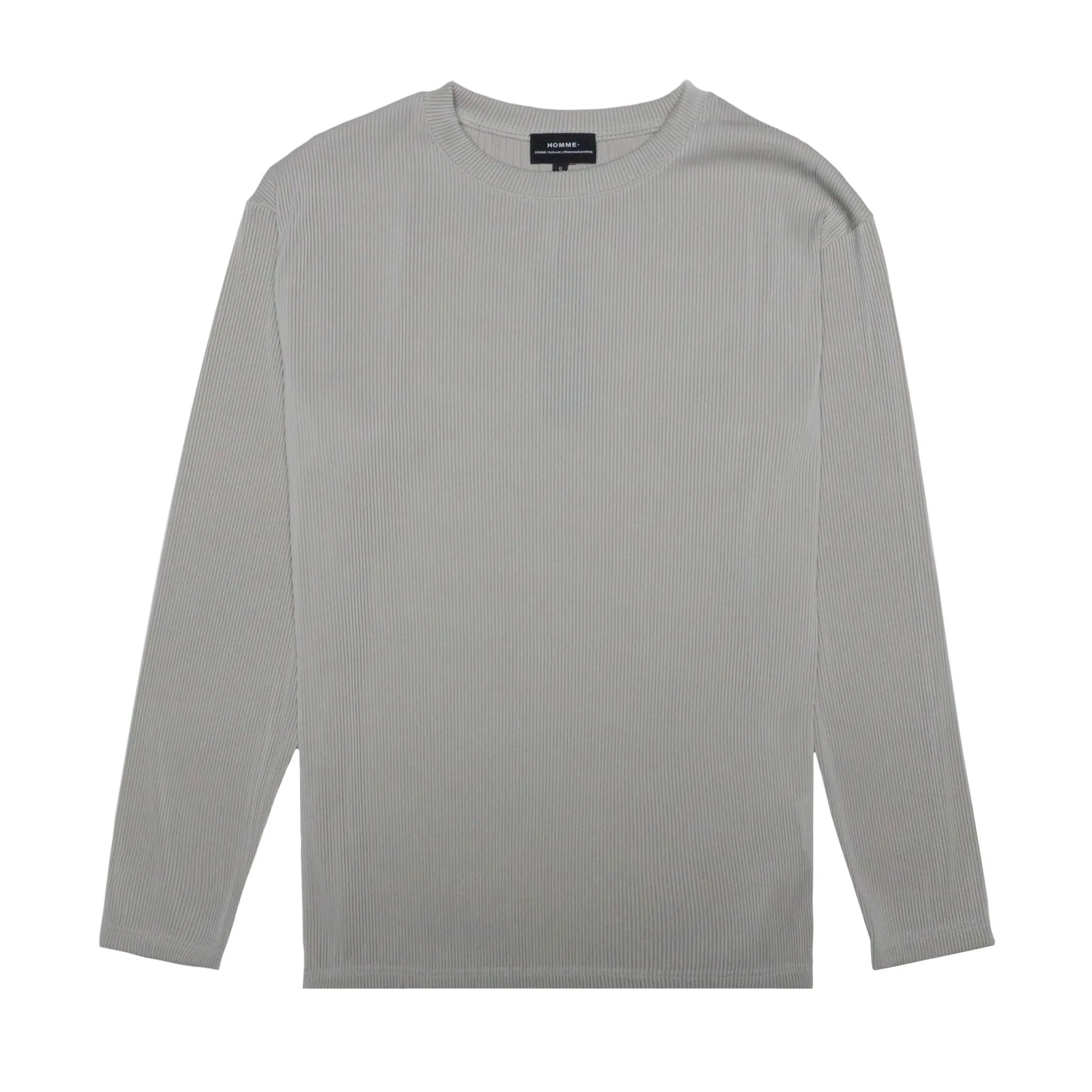 HOMME  Pleating L/S Tee Light Taupe