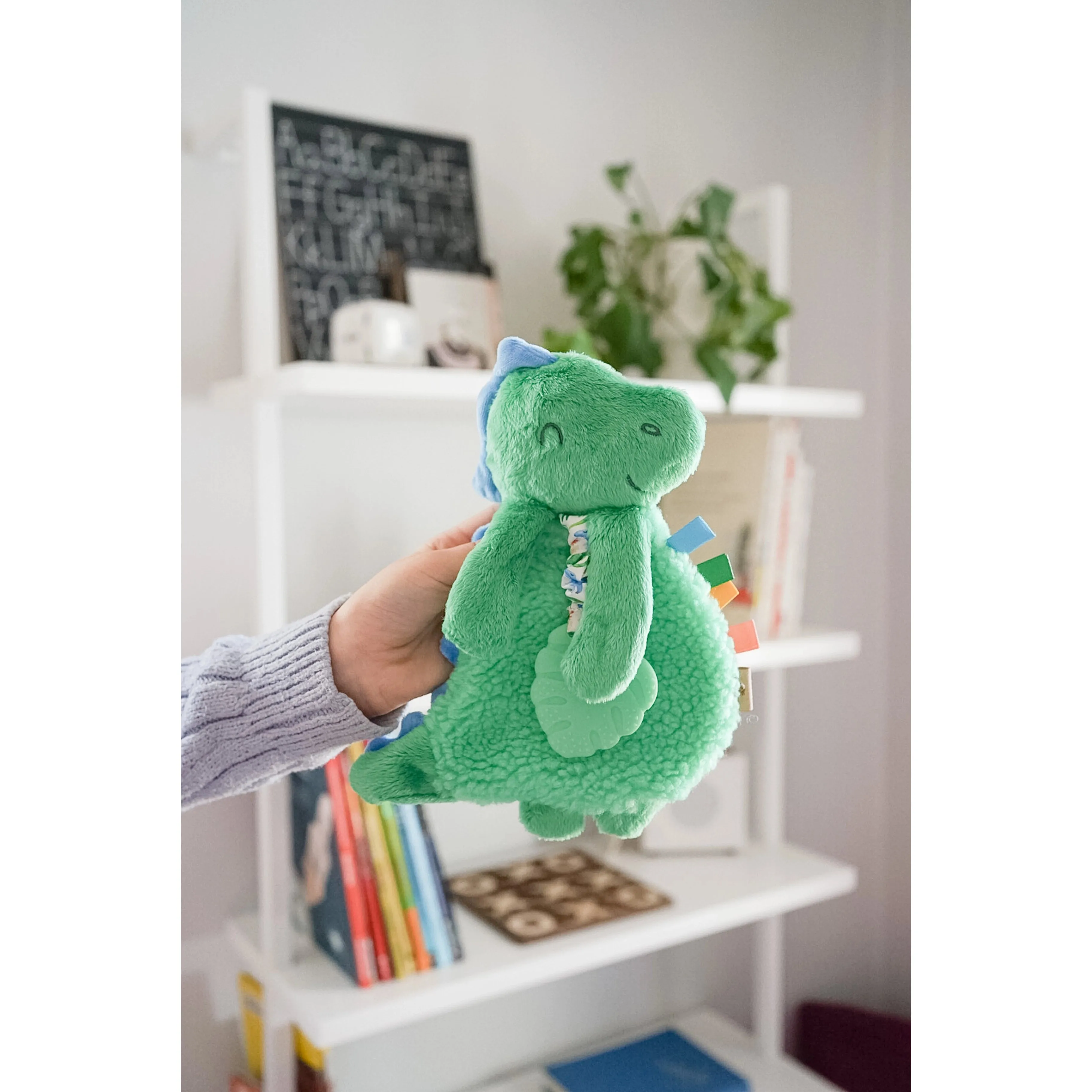 Itzy Friends Itzy Lovey™ Plush with Silicone Teether Toy - James the Dino