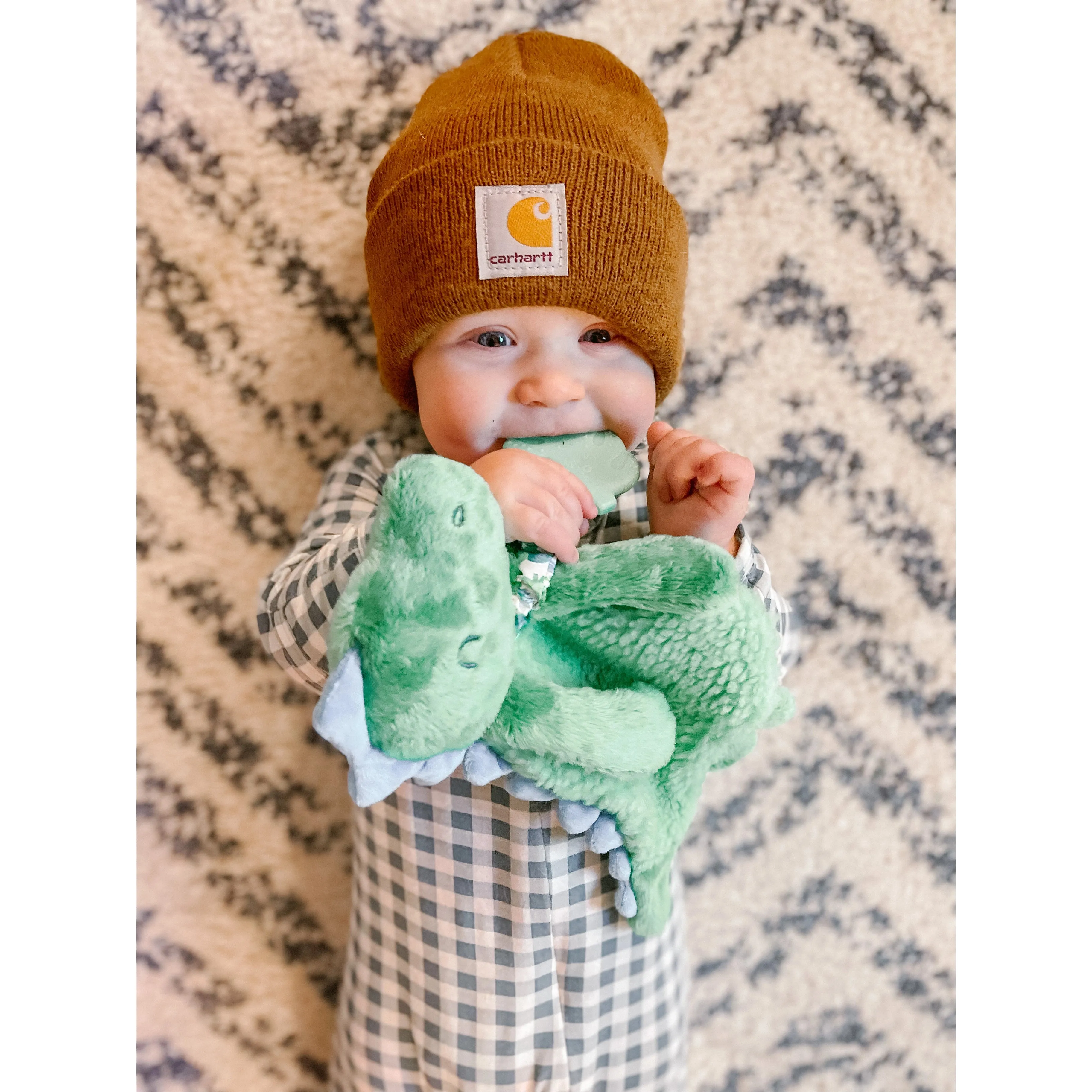 Itzy Friends Itzy Lovey™ Plush with Silicone Teether Toy - James the Dino