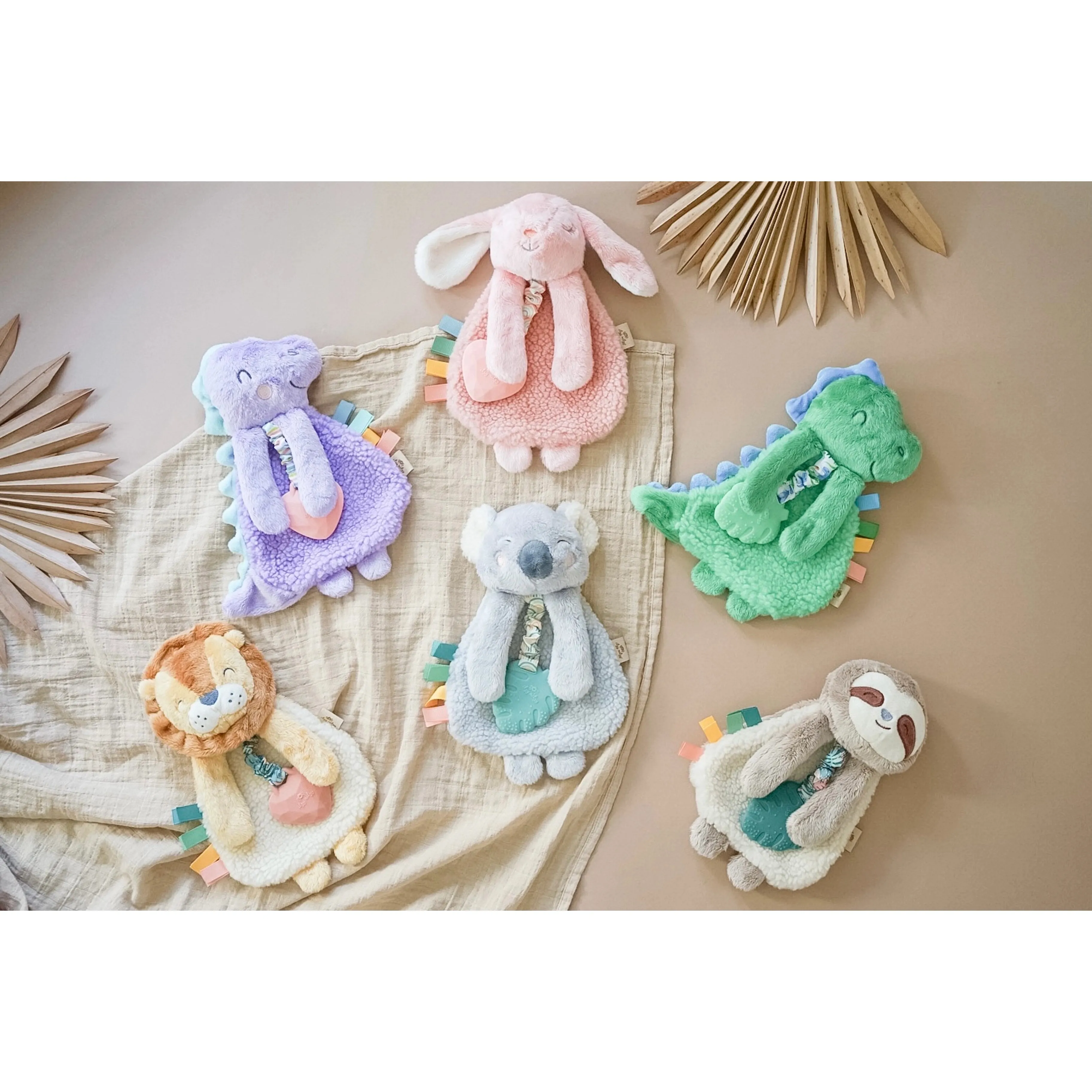 Itzy Friends Itzy Lovey™ Plush with Silicone Teether Toy - James the Dino