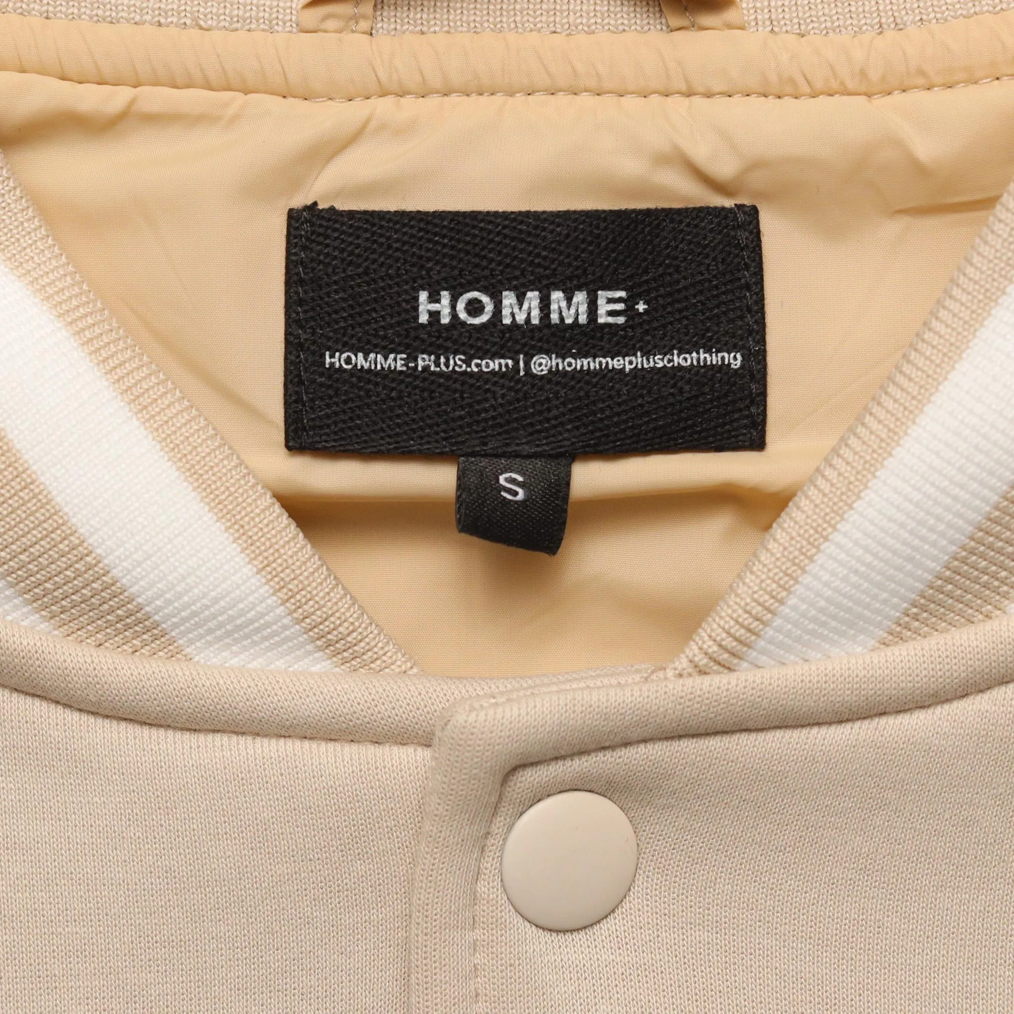 Knit Varsity Jacket Light Beige
