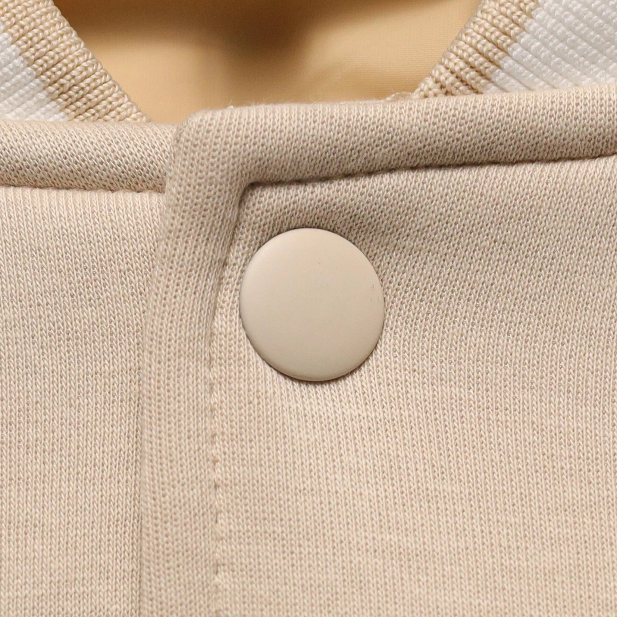 Knit Varsity Jacket Light Beige