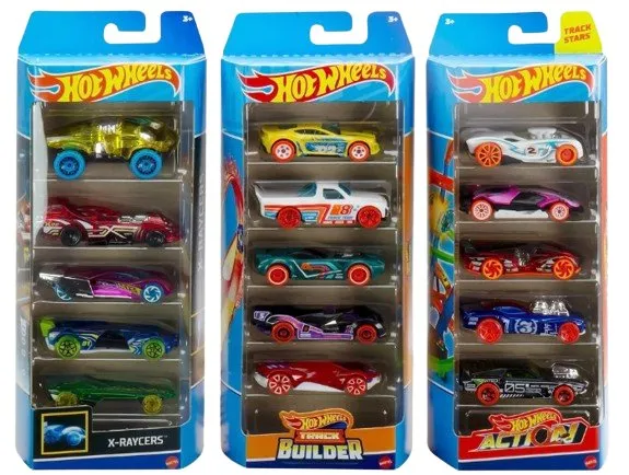 Mattel Hot Wheels Toy Cars, Bundle of 15 1:64 Scale Vehicles with 3 Themes: HW City, X-Raycers & Track Pack