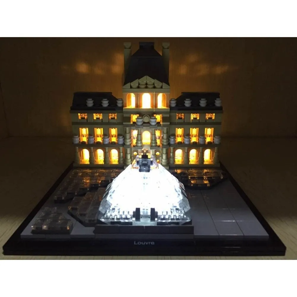 MOC  Compatible  LED Lighting Set DIY toys 21024 Ahitecture Series Louvre Model Building Light (Not Included Building Blocks)