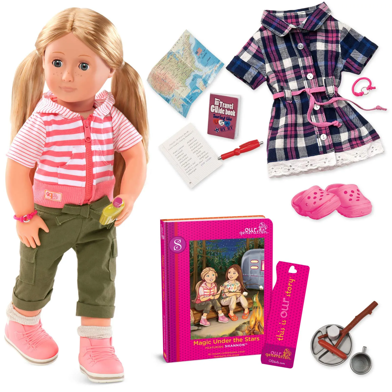 Our Generation Doll Deluxe Shannon Rv Doll W/ Book