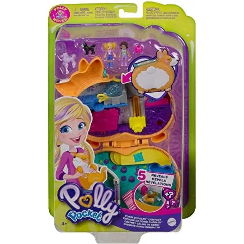 Polly Pocket Corgi Cuddles Compact with Pet Hotel Theme