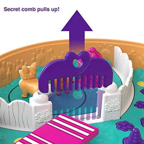 Polly Pocket Corgi Cuddles Compact with Pet Hotel Theme
