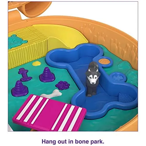 Polly Pocket Corgi Cuddles Compact with Pet Hotel Theme