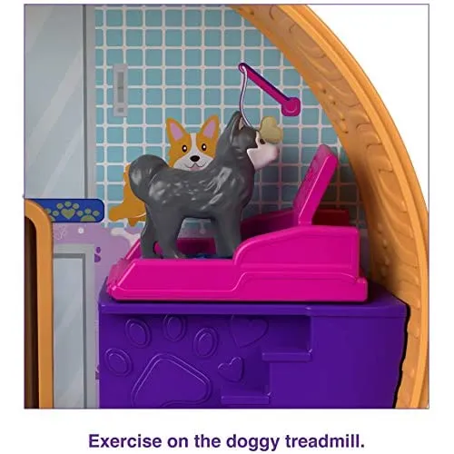 Polly Pocket Corgi Cuddles Compact with Pet Hotel Theme