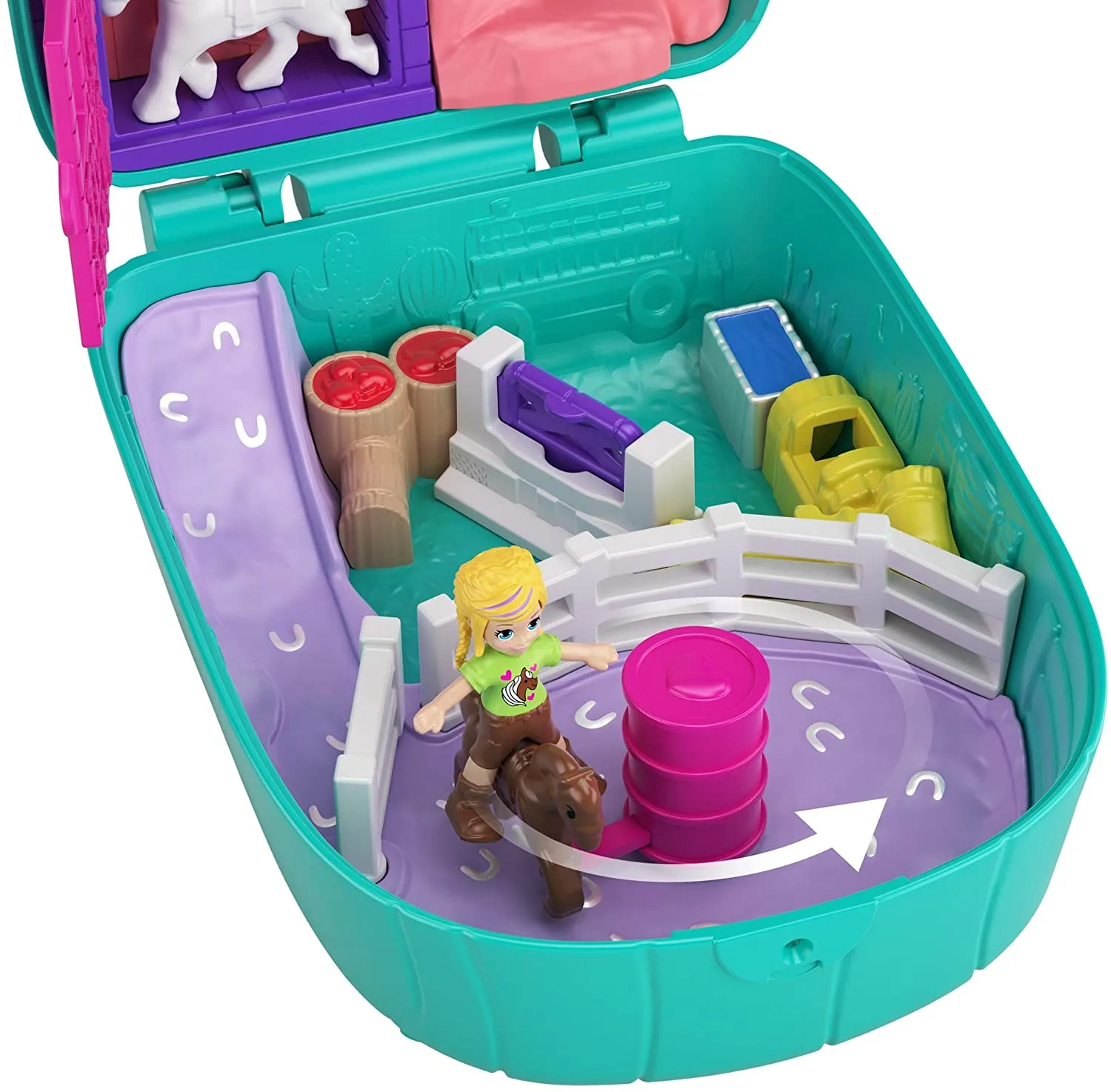 Polly Pocket World Cactus Cowgirl Ranch Compact with Fun Reveals