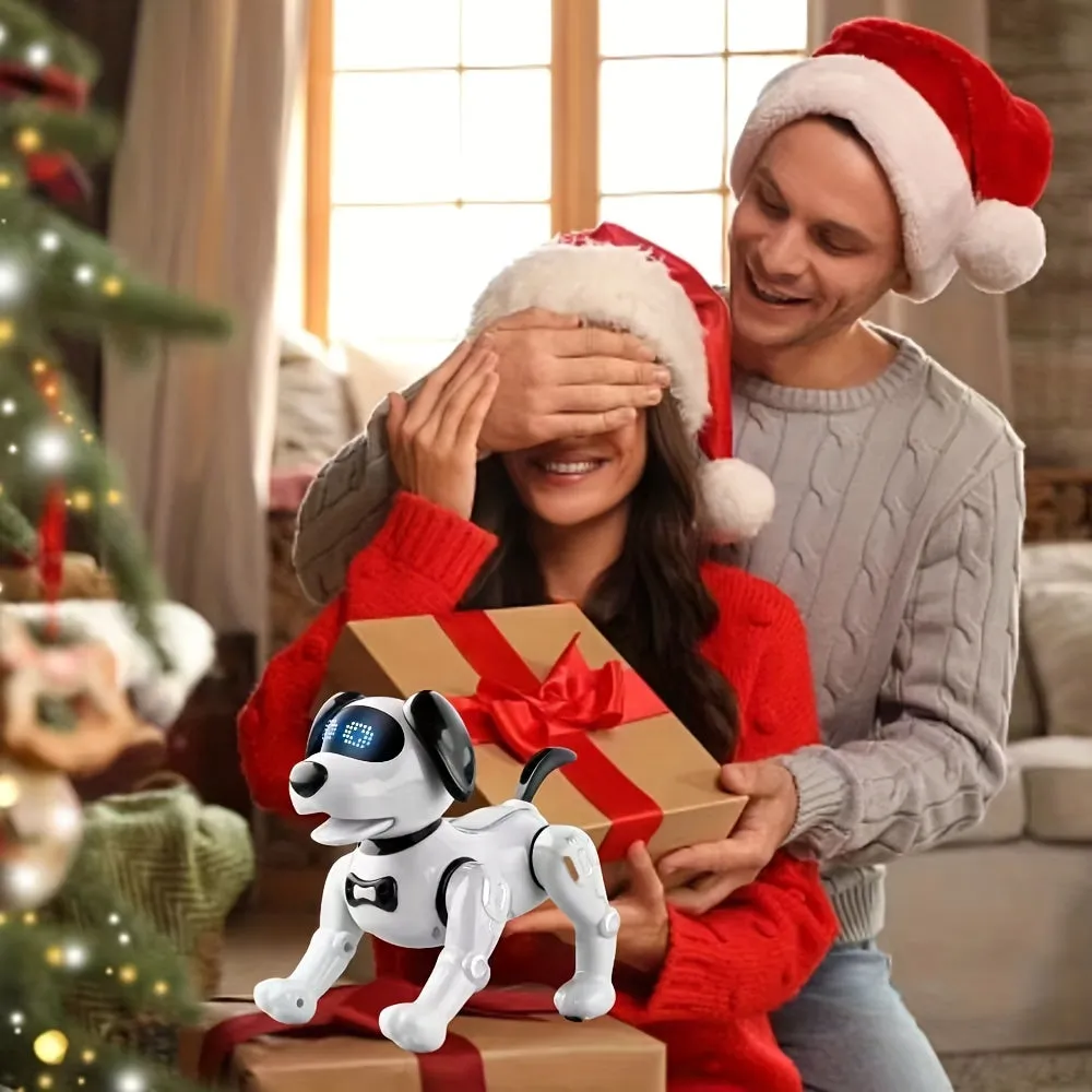 Remote Control Robot Dog Toy, Programmable Interactive & Smart Dancing Robots, RC Stunt Toy Dog With Sound LED Eyes, Electronic Pets Toys Robotic Dogs For Gifts