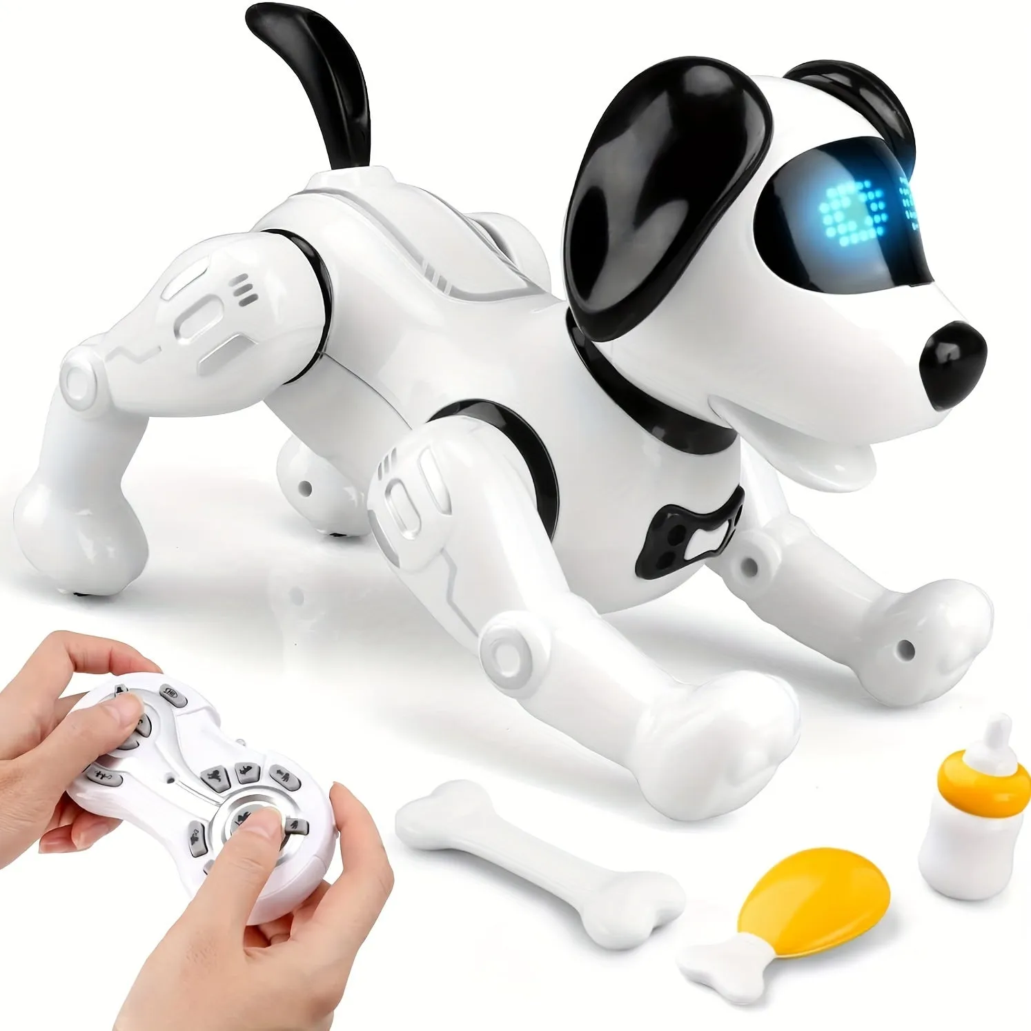Remote Control Robot Dog Toy, Programmable Interactive & Smart Dancing Robots, RC Stunt Toy Dog With Sound LED Eyes, Electronic Pets Toys Robotic Dogs For Gifts