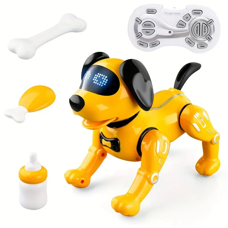 Remote Control Robot Dog Toy, Programmable Interactive & Smart Dancing Robots, RC Stunt Toy Dog With Sound LED Eyes, Electronic Pets Toys Robotic Dogs For Gifts