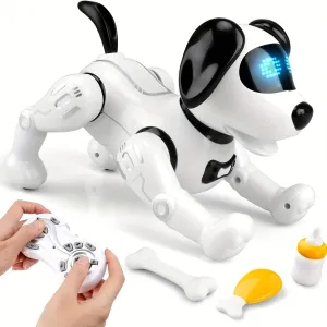Remote Control Robot Dog Toy, Programmable Interactive & Smart Dancing Robots, RC Stunt Toy Dog With Sound LED Eyes, Electronic Pets Toys Robotic Dogs For Gifts