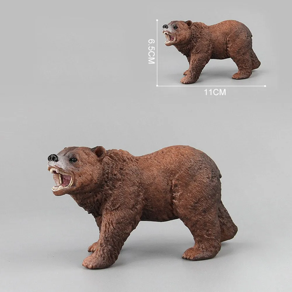Simulation of wild animal model bear toy children baby brown bear fun toy figure home decorations collection enthusiasts