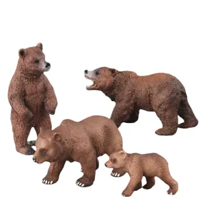 Simulation of wild animal model bear toy children baby brown bear fun toy figure home decorations collection enthusiasts