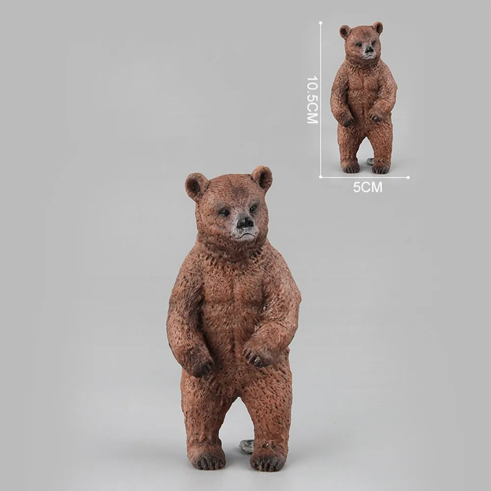 Simulation of wild animal model bear toy children baby brown bear fun toy figure home decorations collection enthusiasts