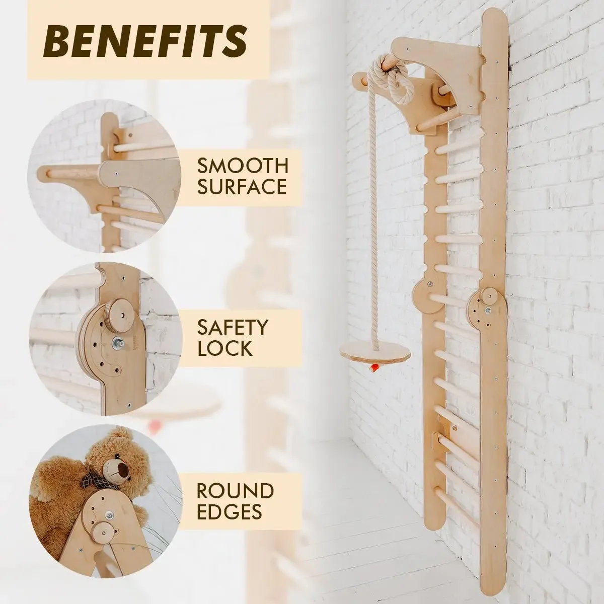Swedish Ladder Set   Swing Gym 3in1   Slide Board   Triangle Ladder