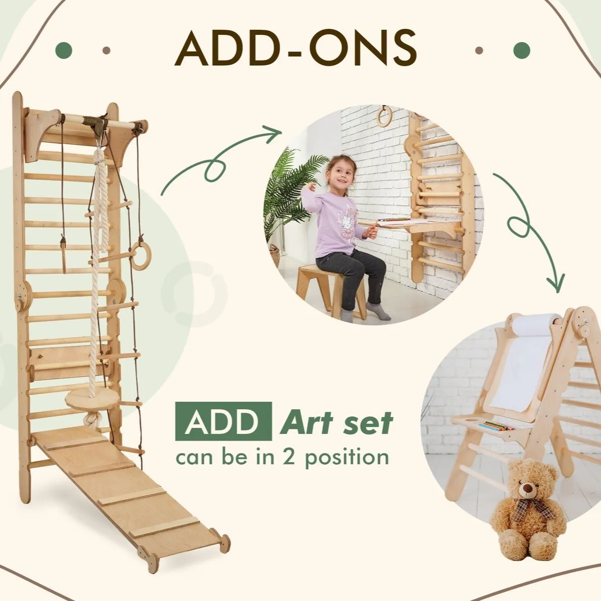 Swedish Ladder Set   Swing Gym 3in1   Slide Board   Triangle Ladder