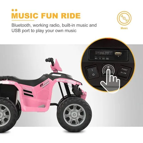 The 2025 | 12V Kids Ride On Car Pink | 1 Seater | 4 Wheeler ATV  | LED Lights | Upgraded Tires